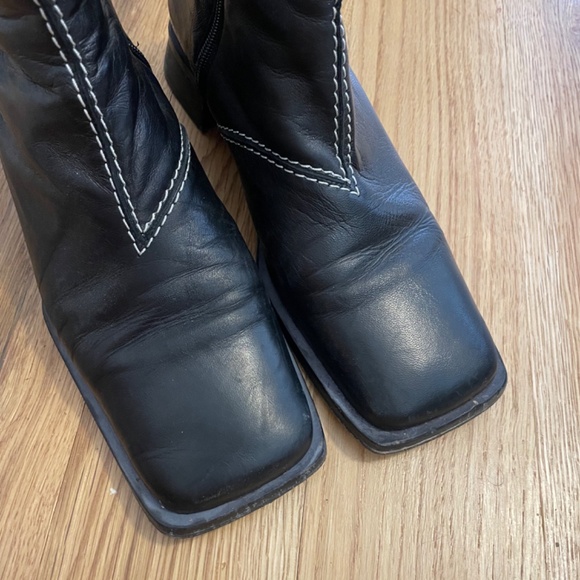 Miista Low Heel Square Toe Boots - Picture 5 of 6